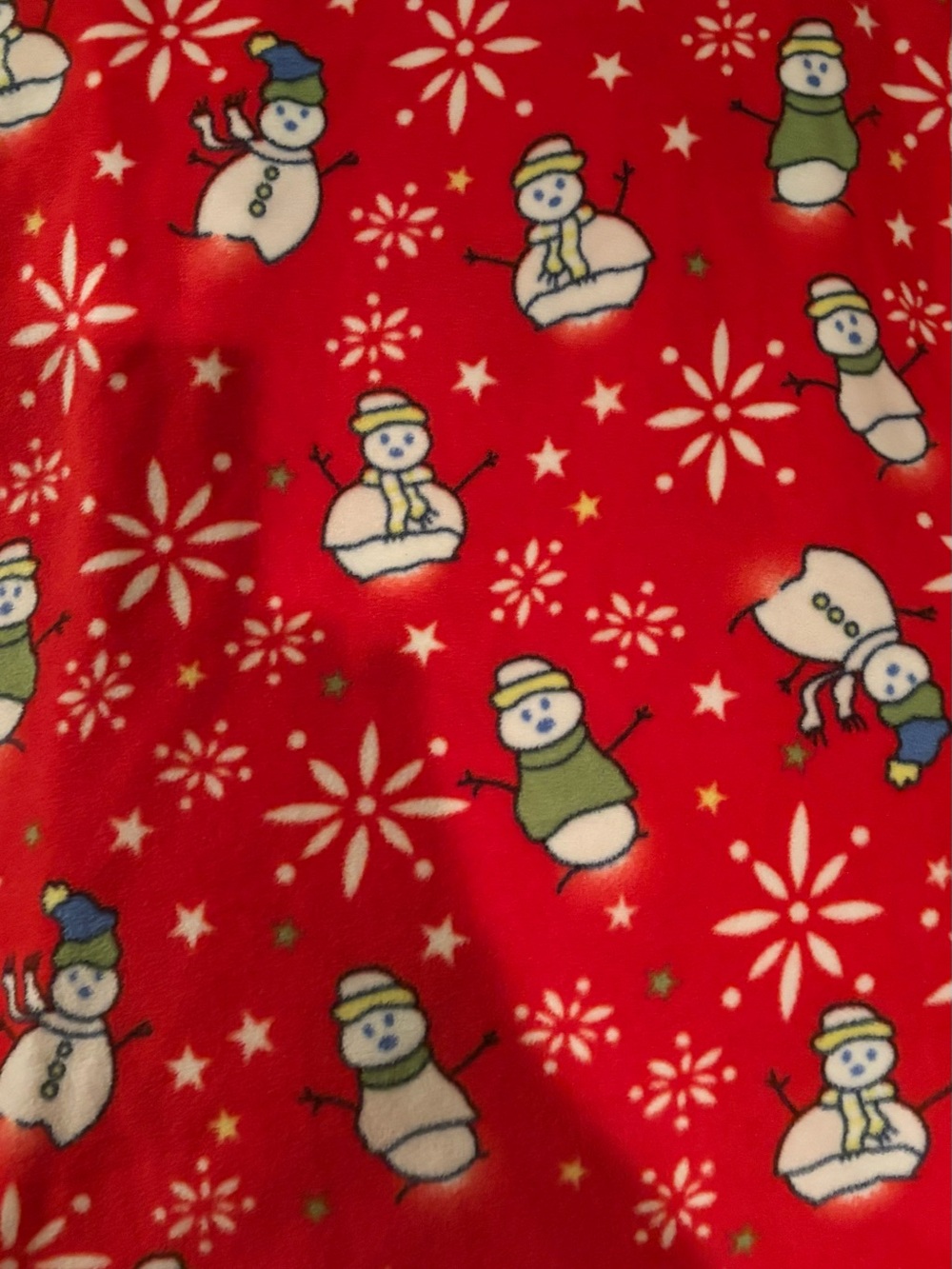 Christmas Snowman Fleece Fabric Sold by the Yard 36”x60” New